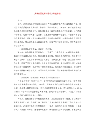 大学生团支部工作个人年度总结 
