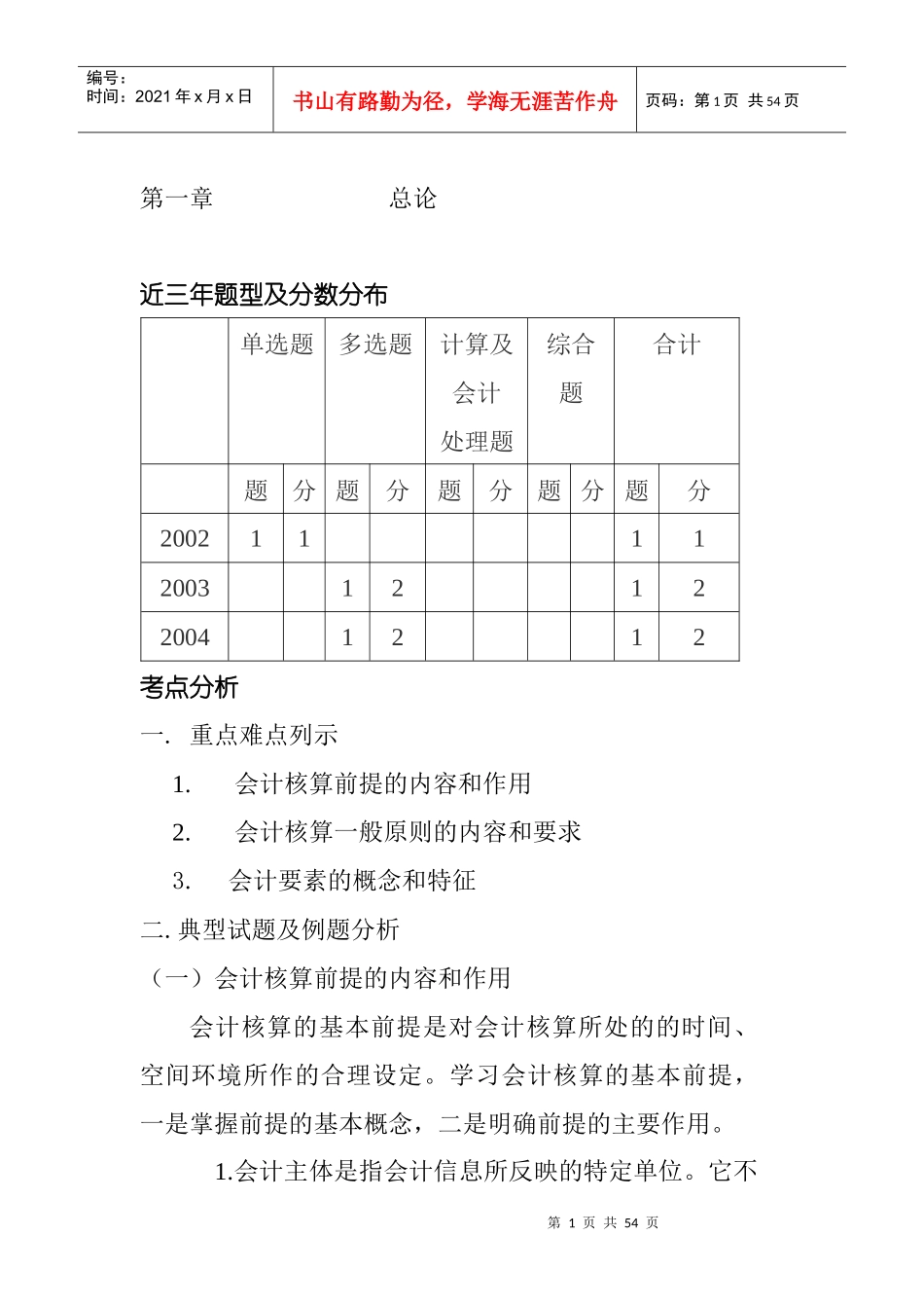 财务会计典型试题及例题分析_第1页