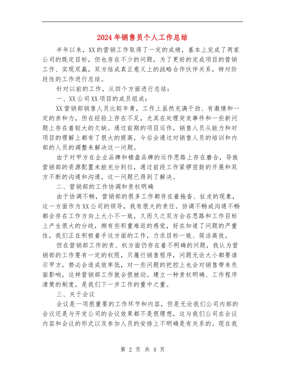 2024年销售员个人工作总结2_第2页
