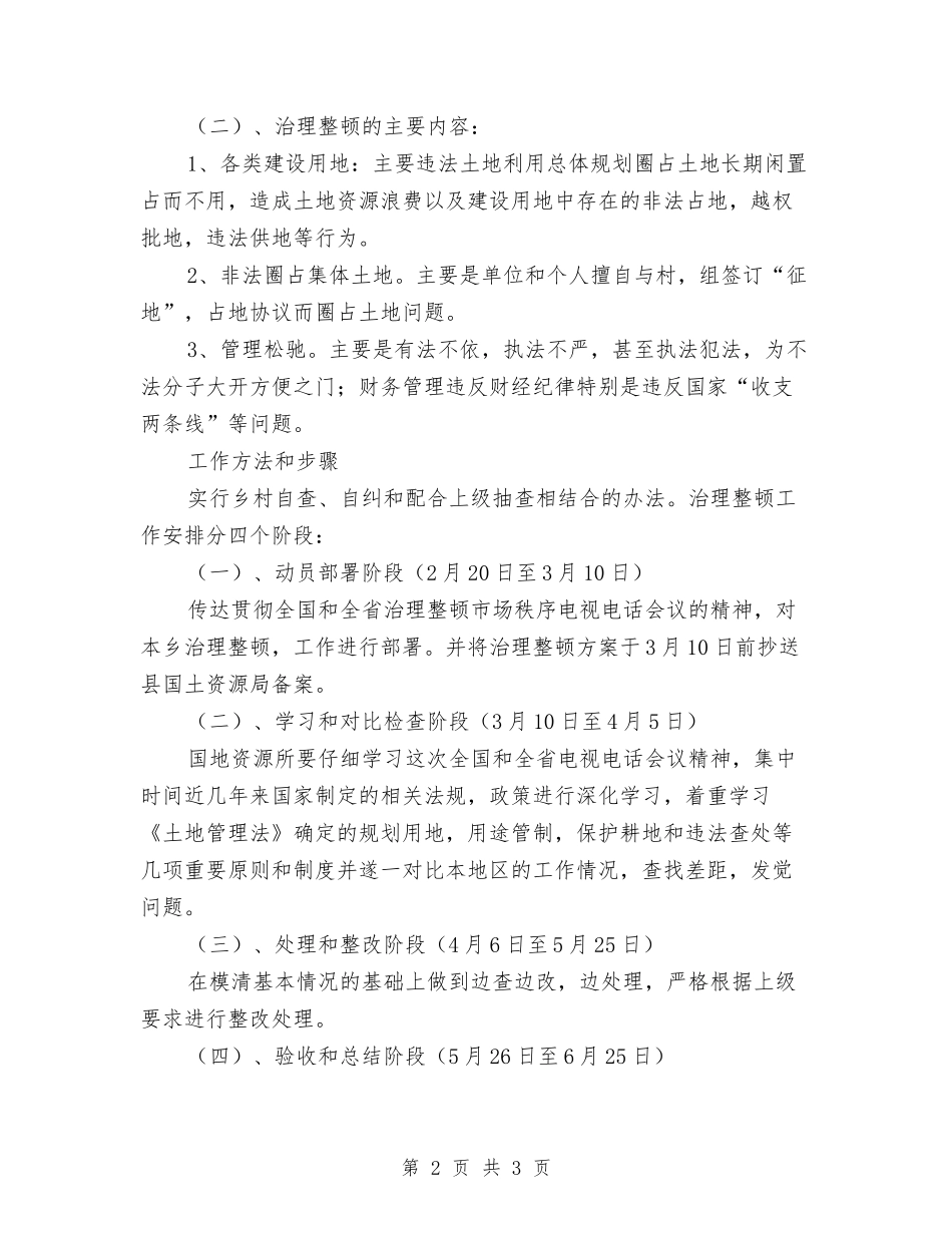 土地市场秩序整治方案_第2页