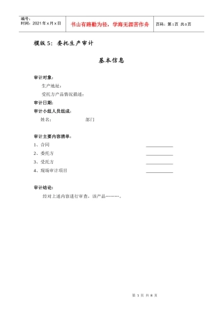 模版5委托生产审计