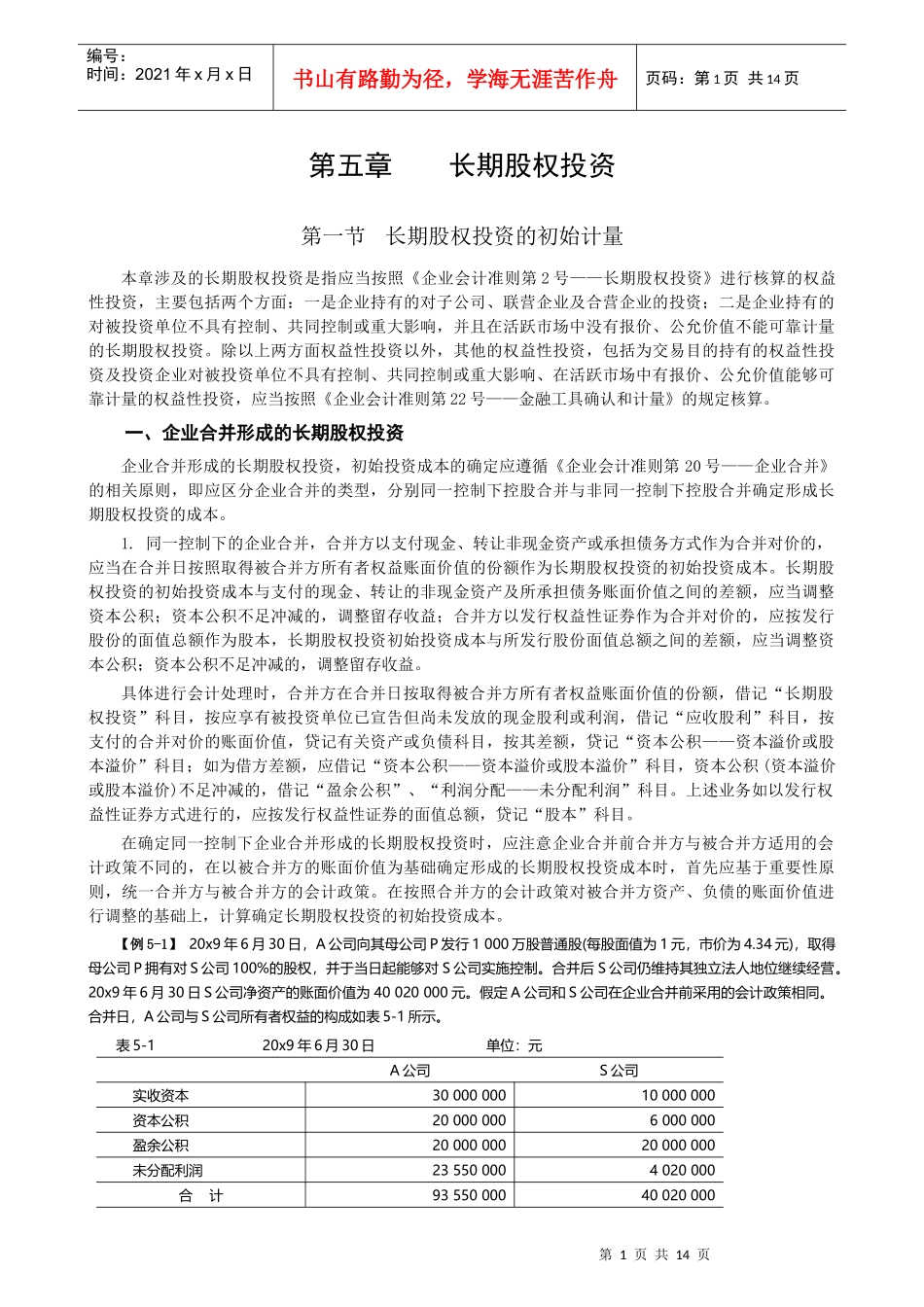 中级会计实务长期股权投资_第1页