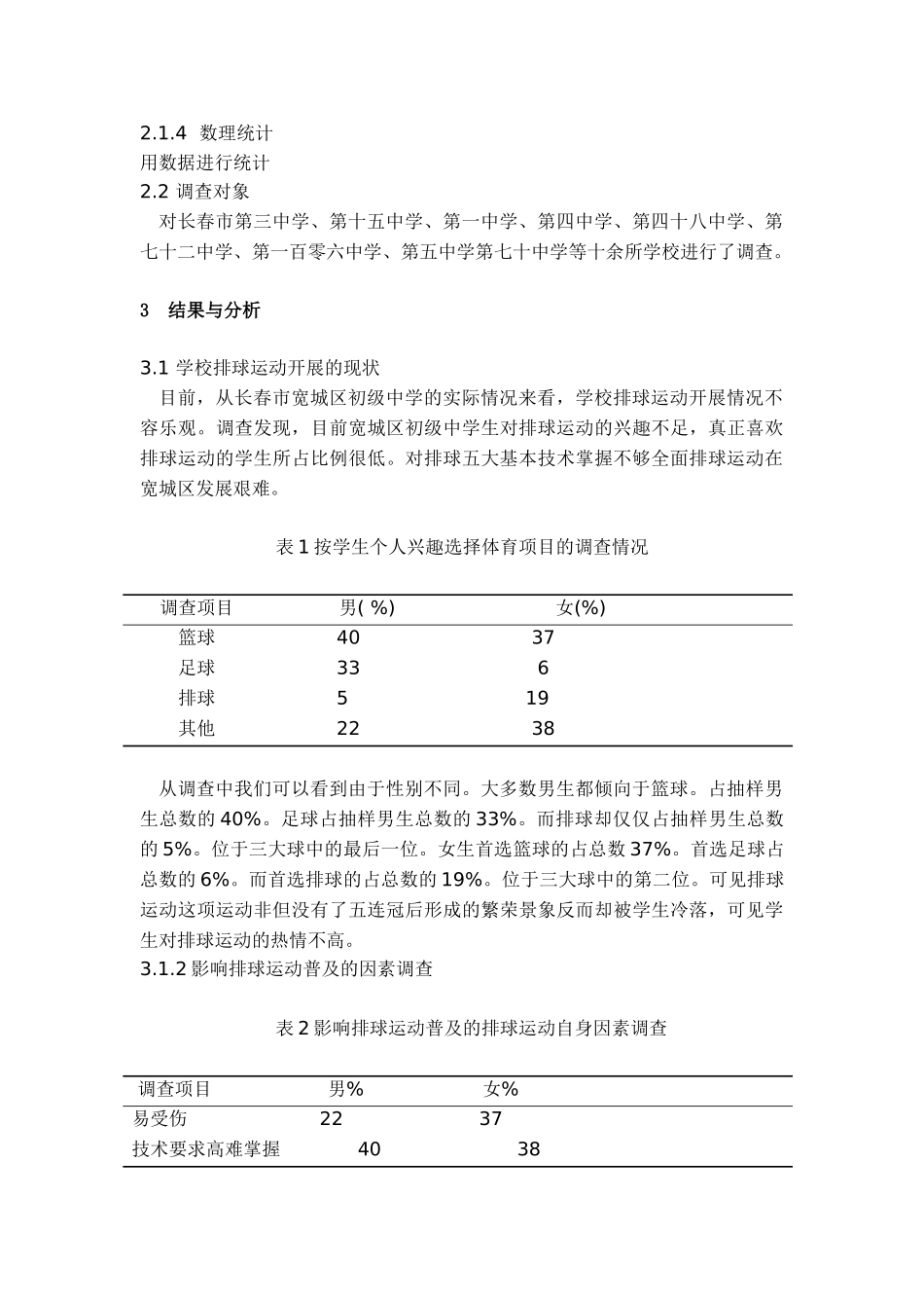 影响中学排球运动普及的调查分析_第2页