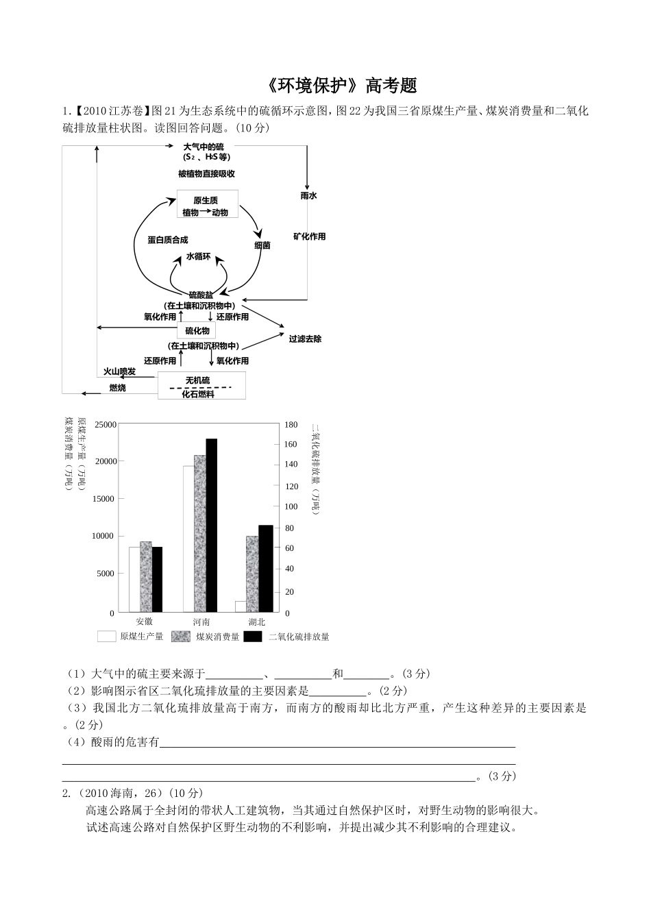 高中地理人教版选修六高考题汇总_第1页