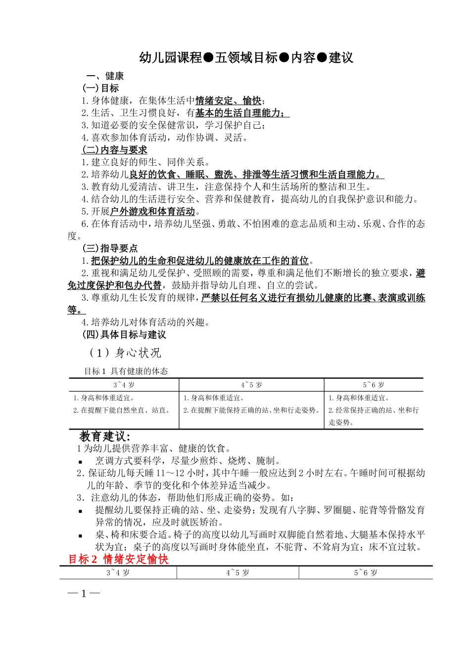 幼儿园课程●五领域目标●内容●建议_第1页