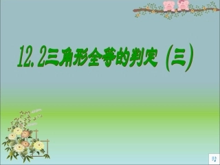 三角形全等的判定（ASA,AAS）课件