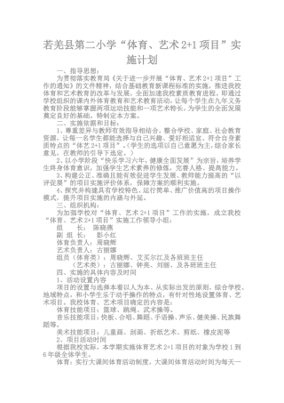 体育、艺术项目计划文档