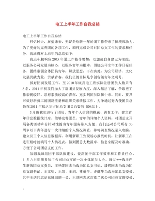 电工上半年工作自我总结 