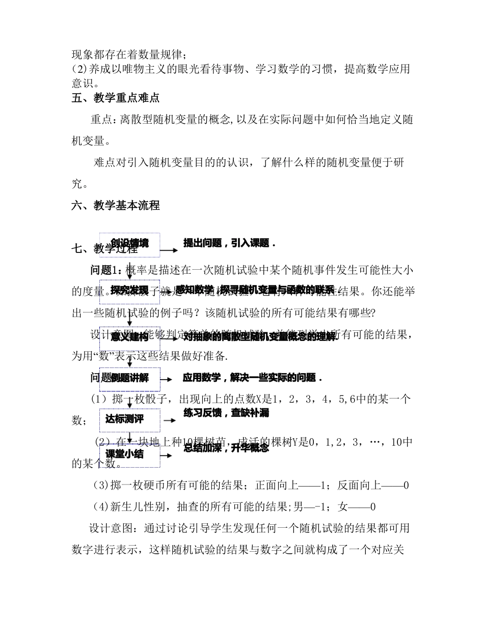 离散型随机变量说课稿_第2页