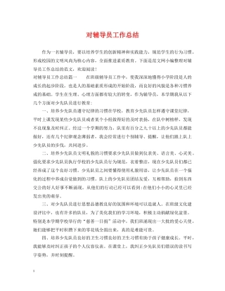 对辅导员工作总结 
