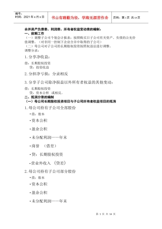 合并资产负债表