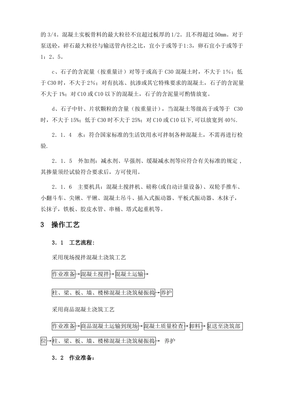 混凝土工程施工工艺流程_第2页