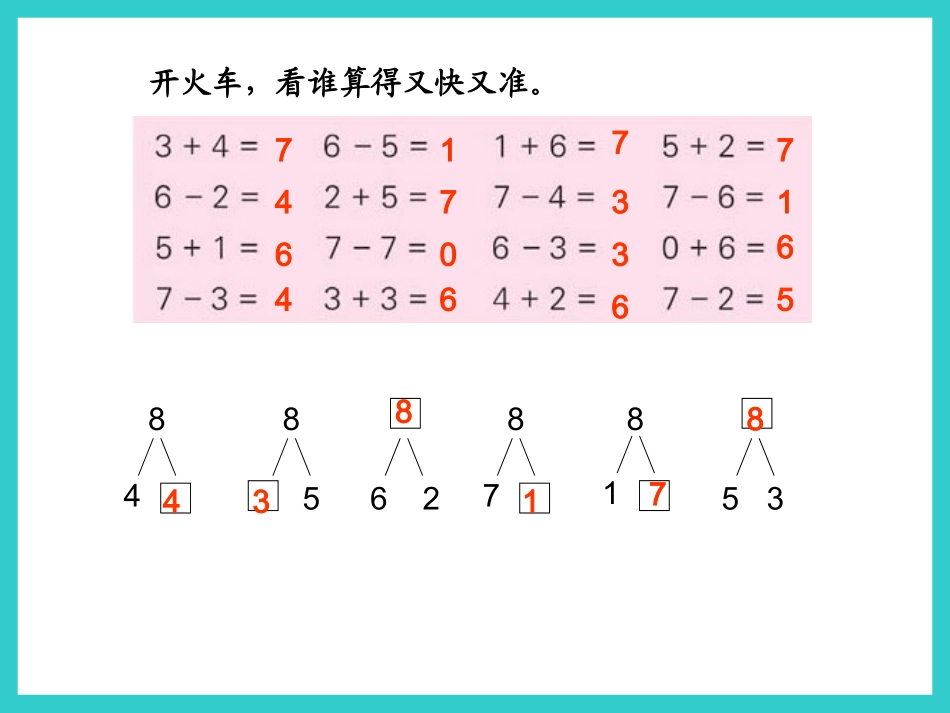 苏教版一年级上册数学《得数是8的加法和相应的减法》公开课课件PPT_(1)_第2页