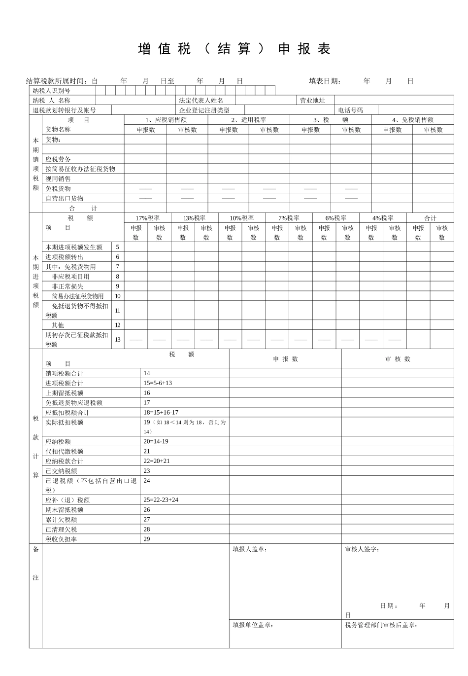 增值税(结算)申报表_第1页