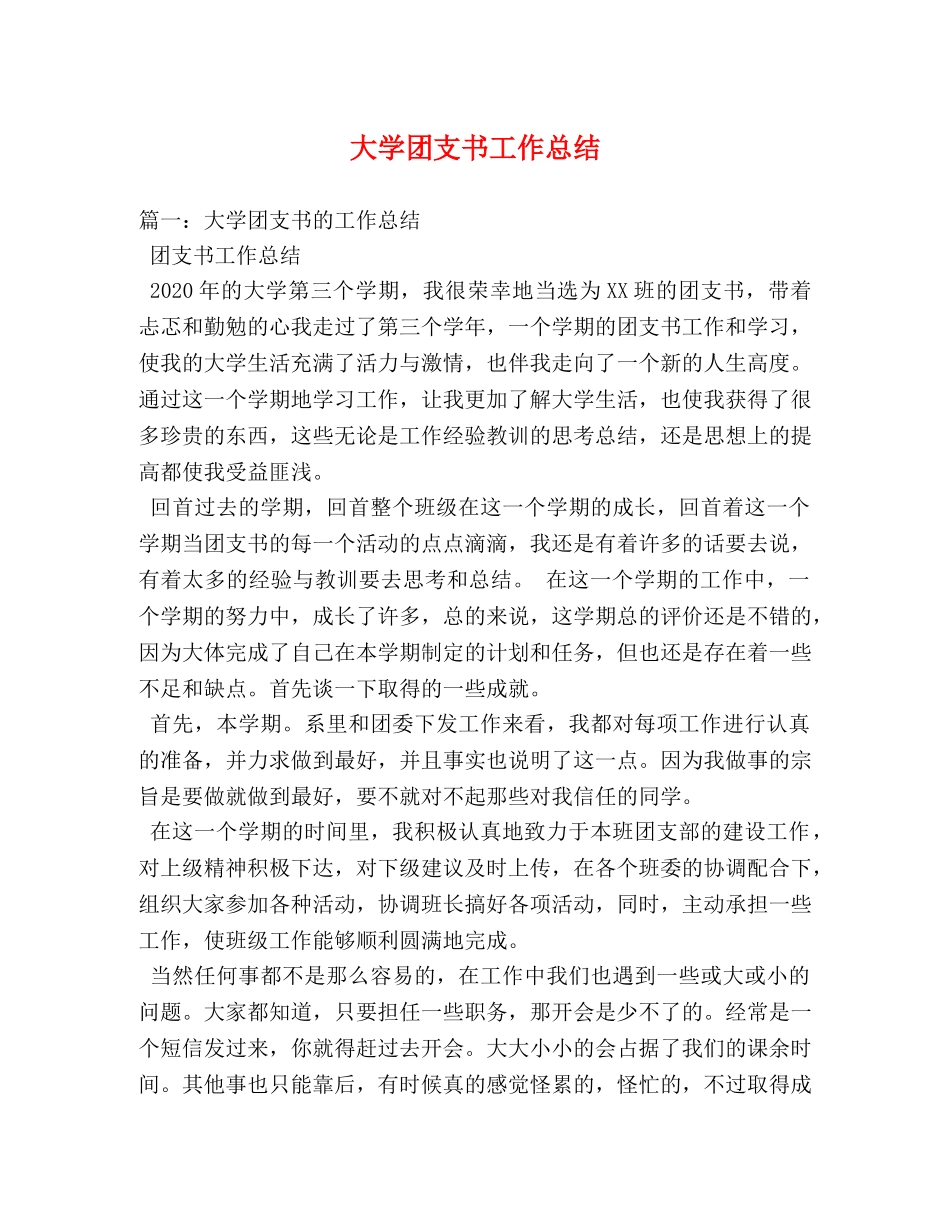 大学团支书工作总结 _第1页