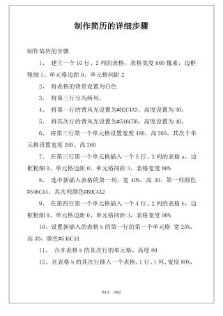 制作简历的详细步骤