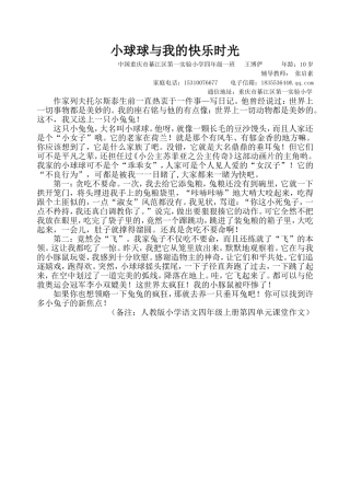 （“华人杯”学生作文大赛作品分享）——小球球与我的快乐时光
