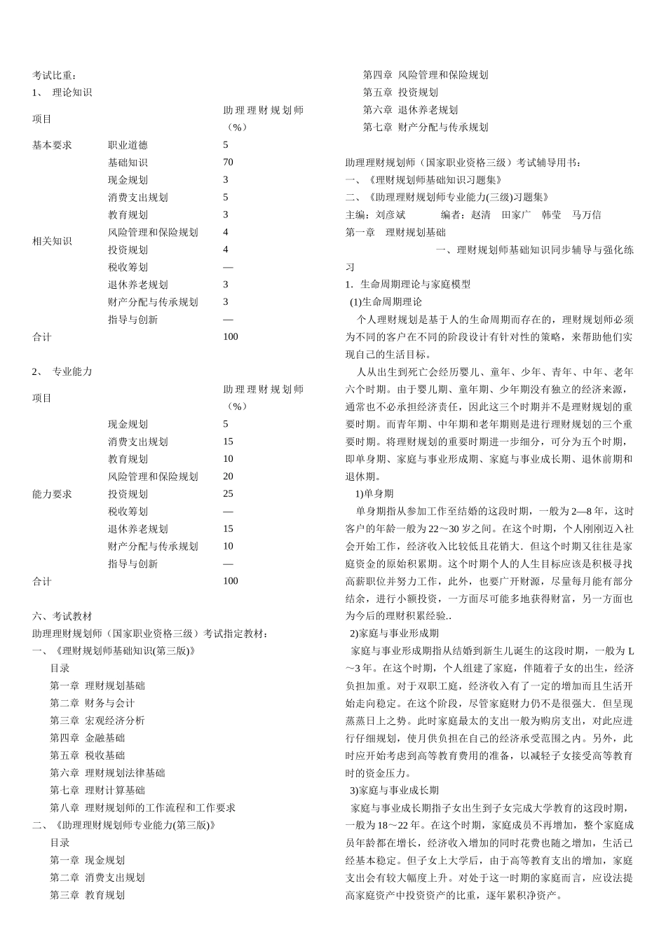 理财规划师各章重点基础知识_第1页