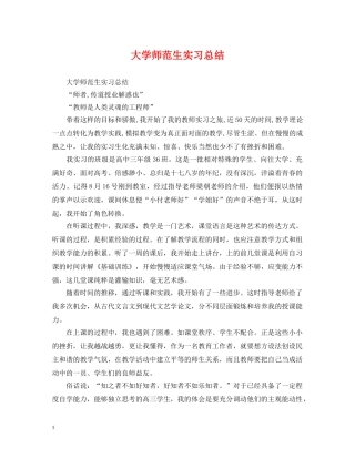 大学师范生实习总结 