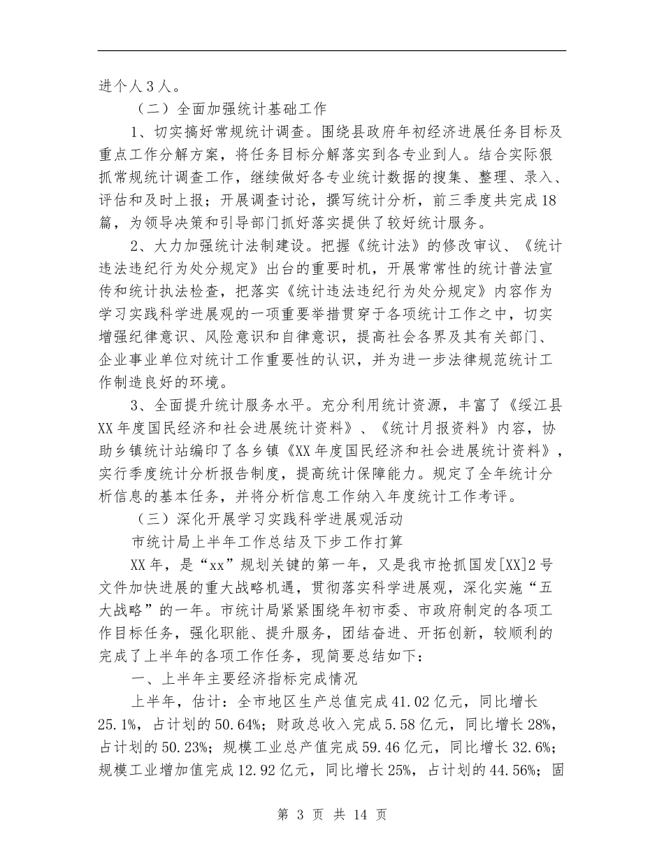 统计局上半年工作总结3篇_第3页