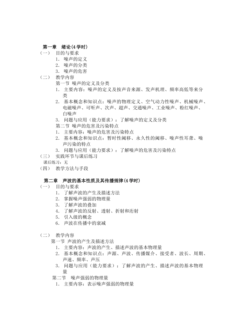 噪声控制工程课程教学大纲_第2页