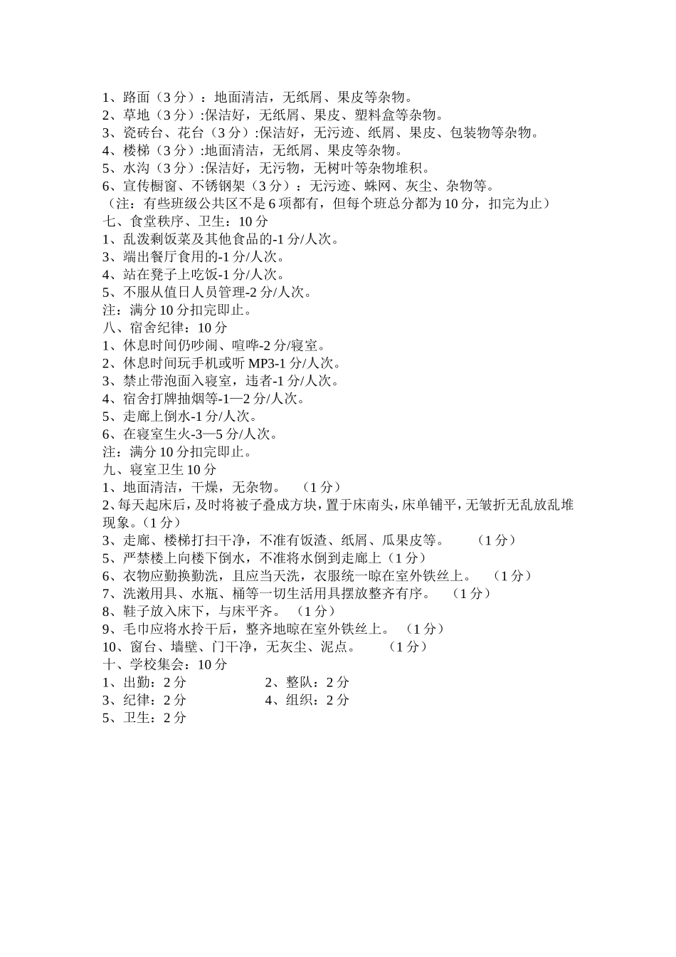 胡家塘学校班级管理流动红旗评比细则_第2页