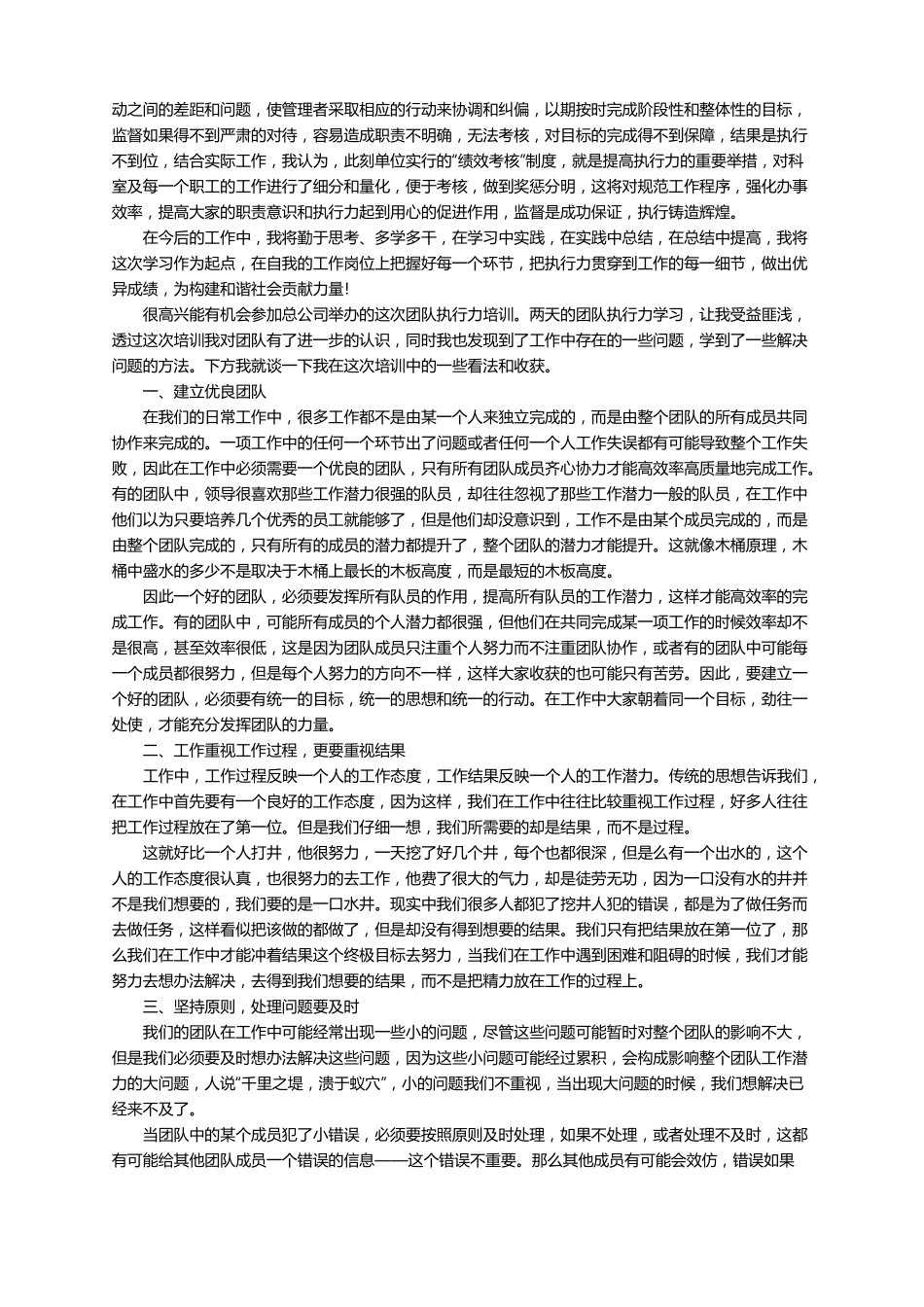 高效执行力团队心得体会范文通用8篇_第3页