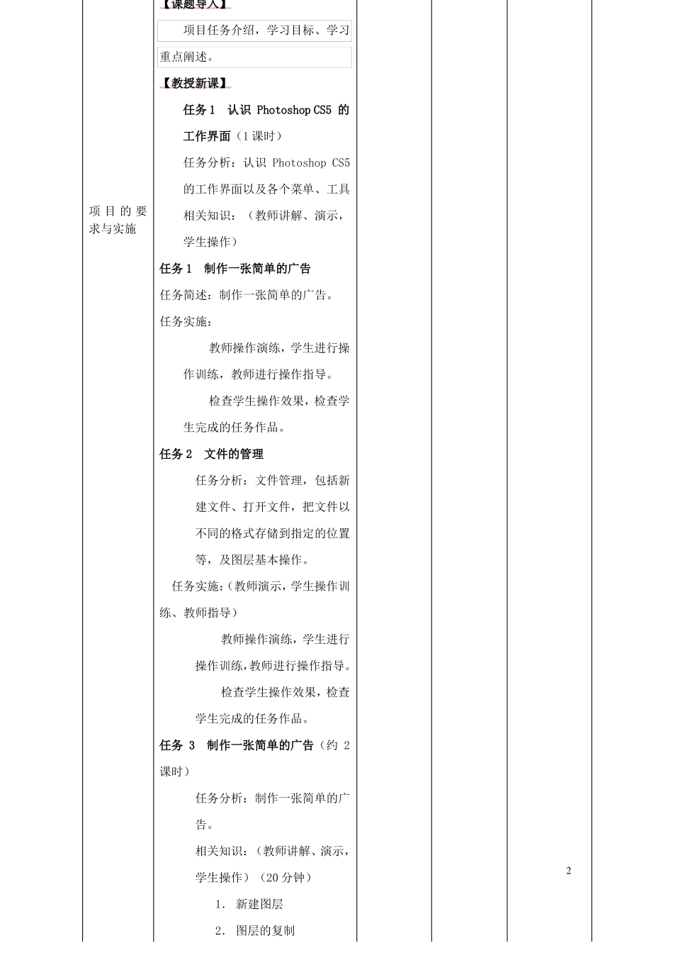 中职Photoshop图像处理课程教案_第2页