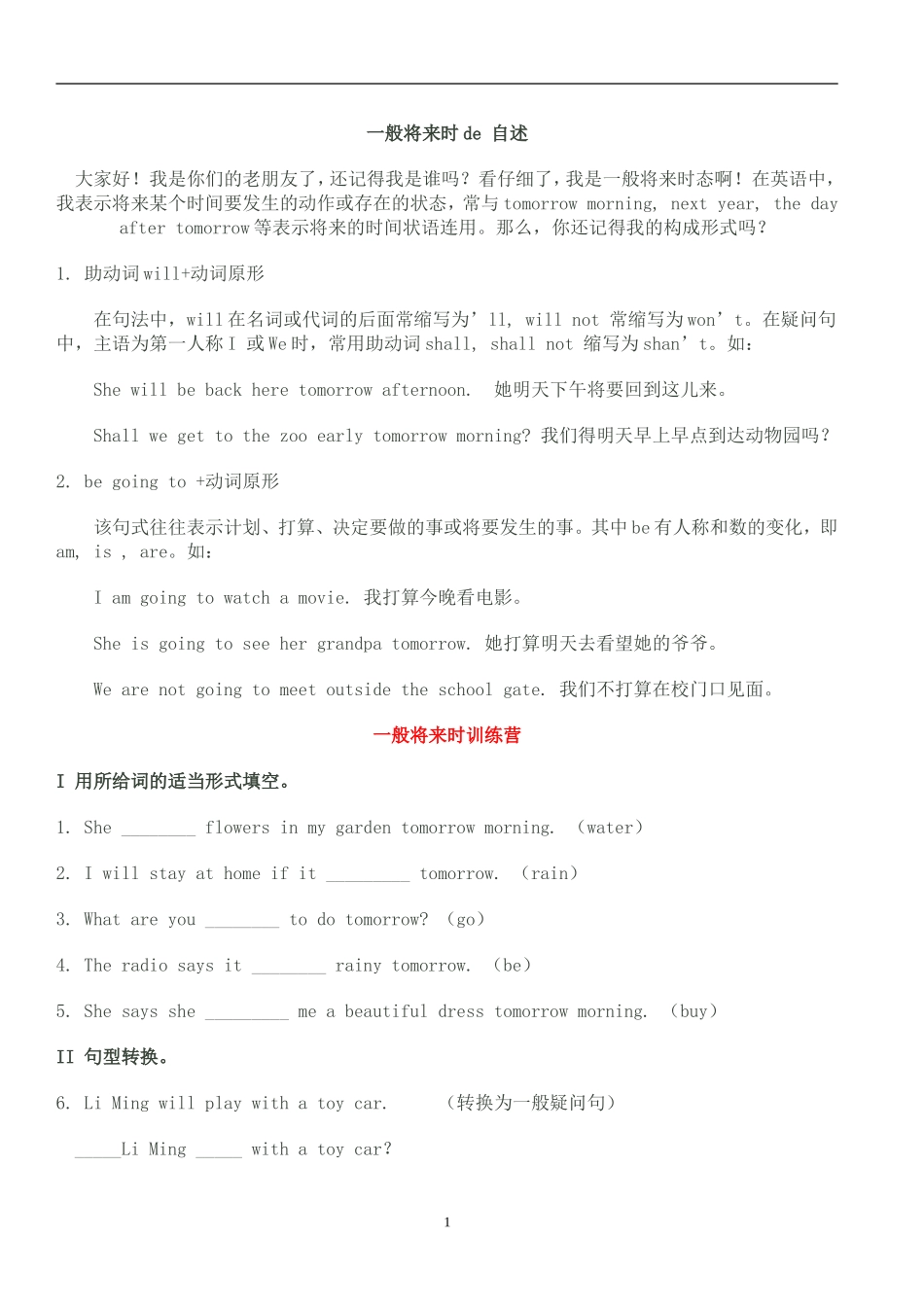 一般将来时de自述_第1页