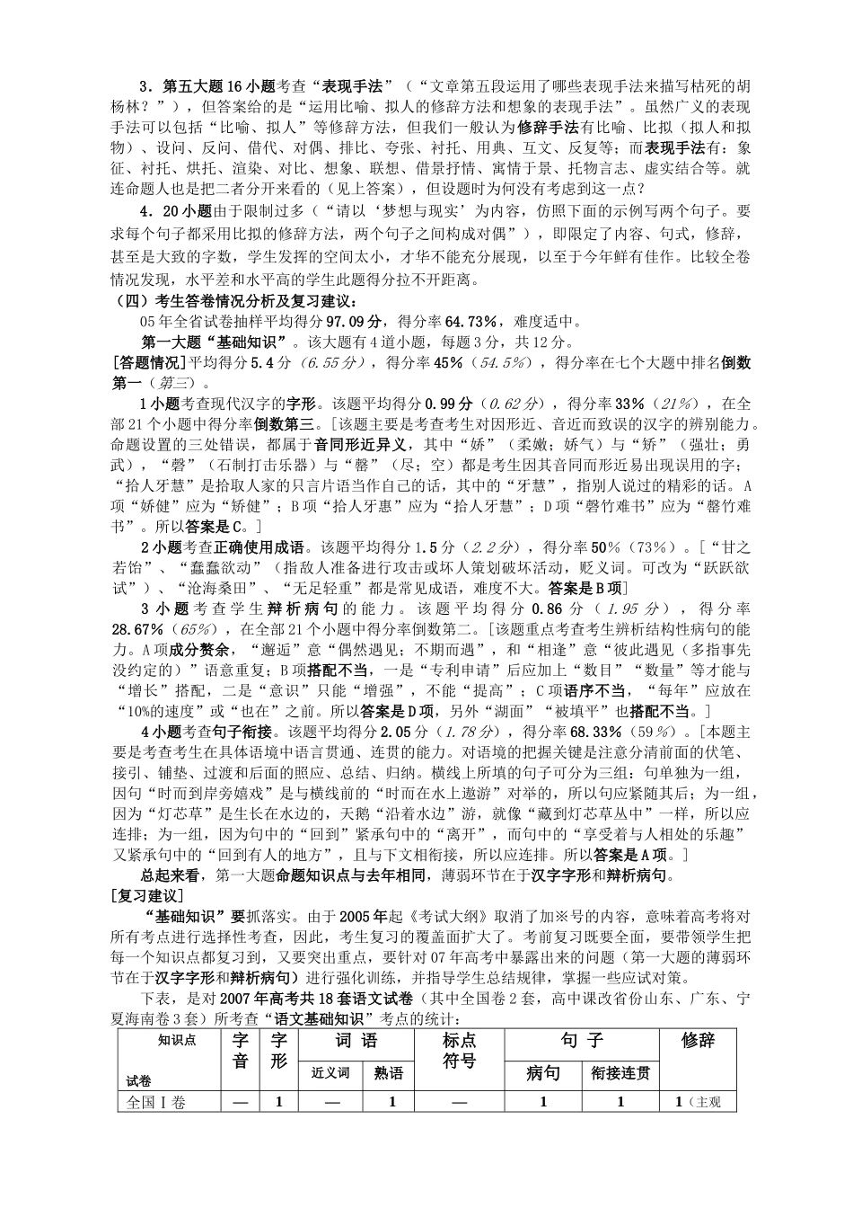 郑州市年度高考语文质量分析_第3页