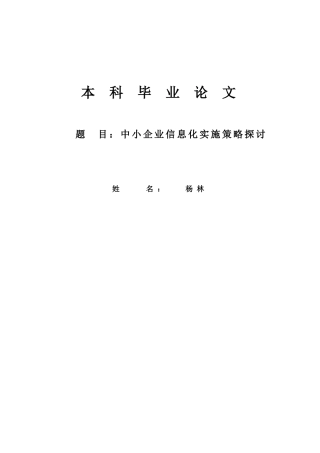 中小企业信息化实施策略探讨