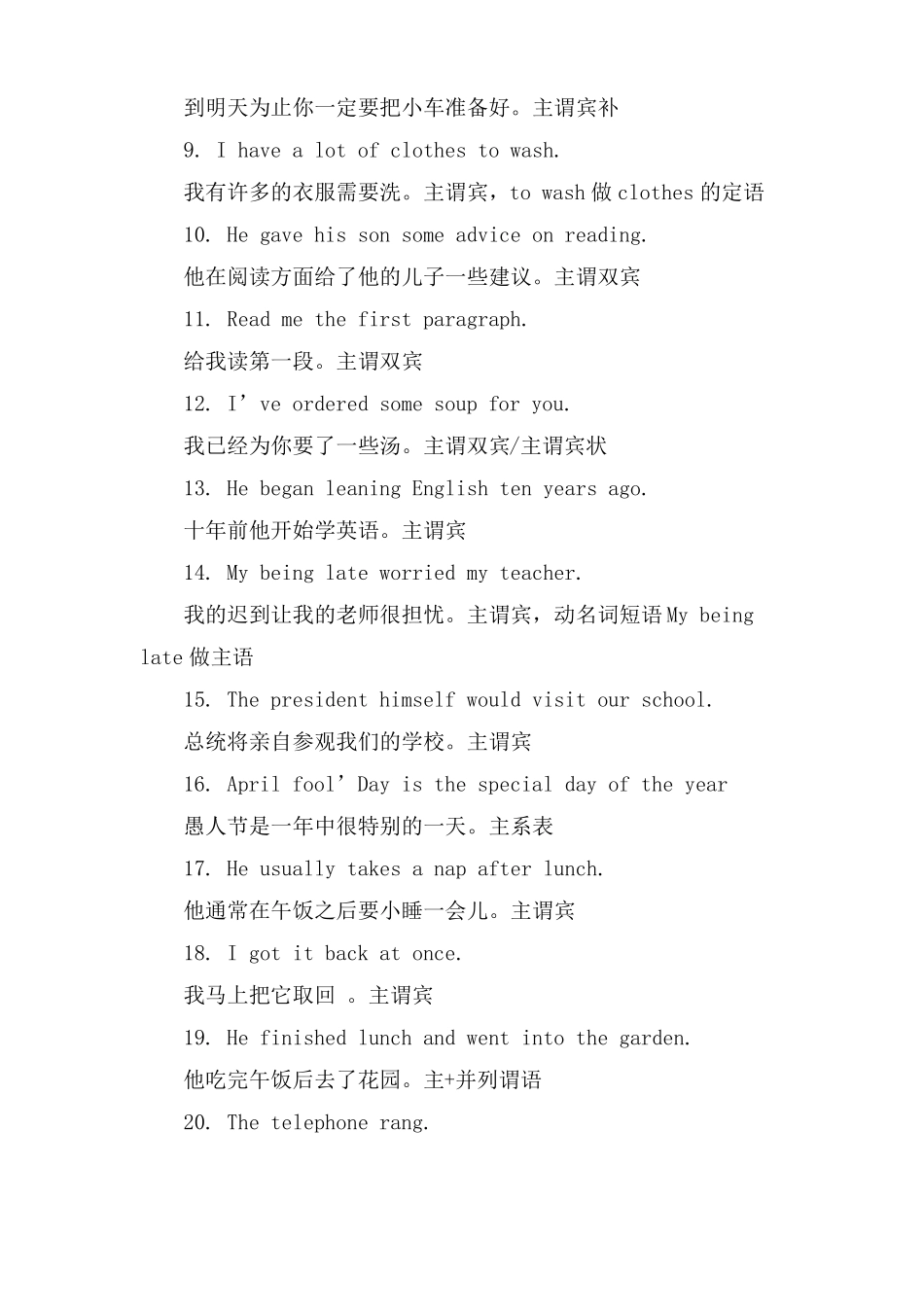 英语句子结构练习题_第3页