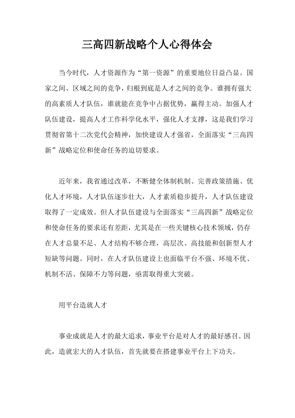 三高四新战略个人心得体会_第1页