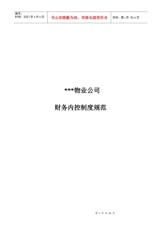 某公司财务内部控制度规范