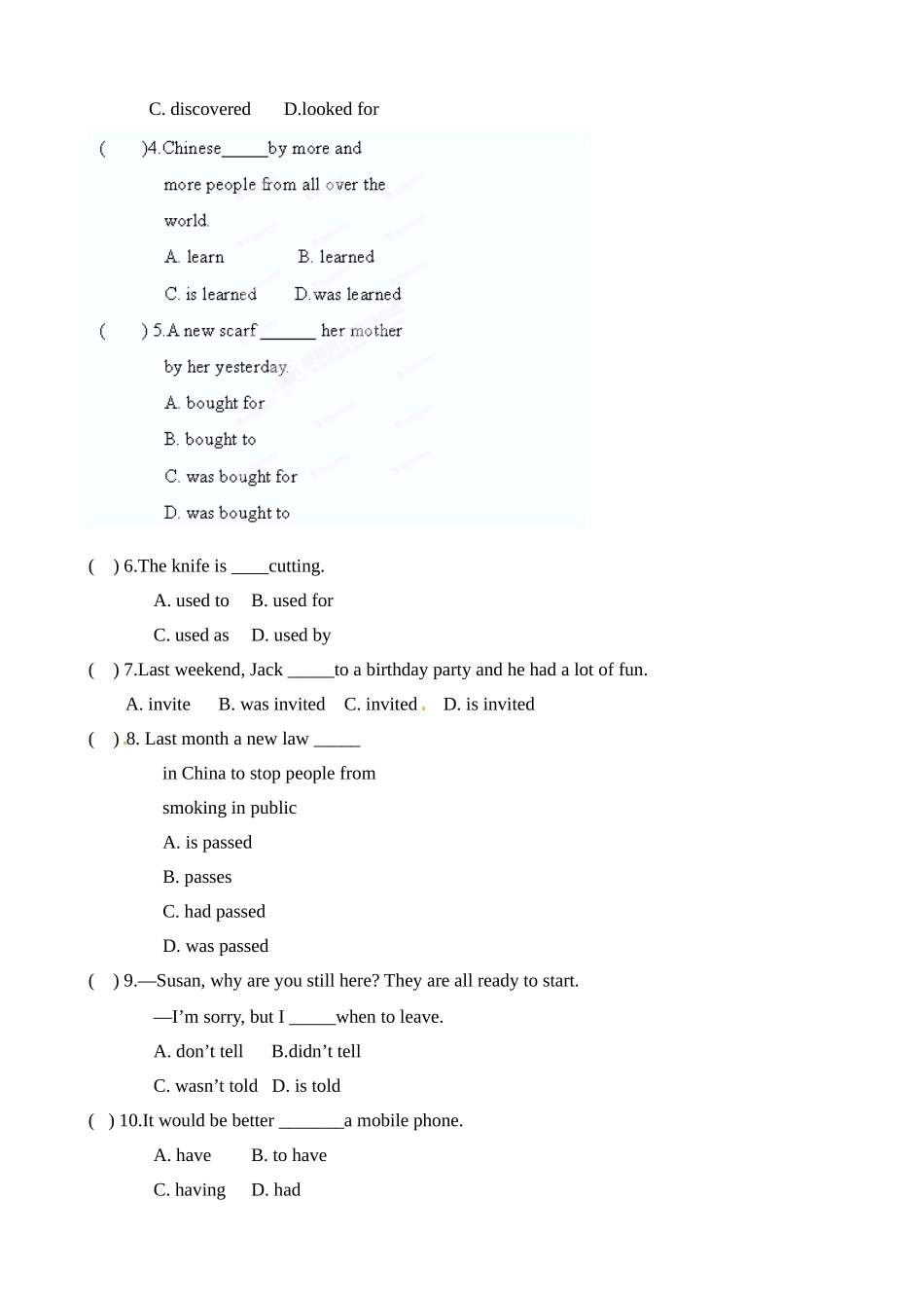九年级英语《unit6whenwasitinventedsectiona(1a-2d)》同步测试题_第2页