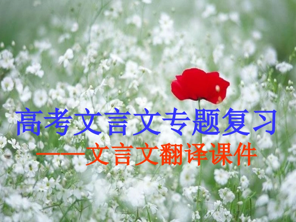 高考文言文专题复习——文言文翻译课件_第1页