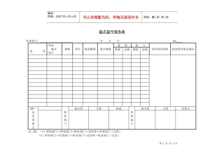 盘点盈亏报告表