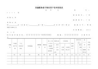 XXXX年其他服务业个体经营户基本情况表-其他服务业个体
