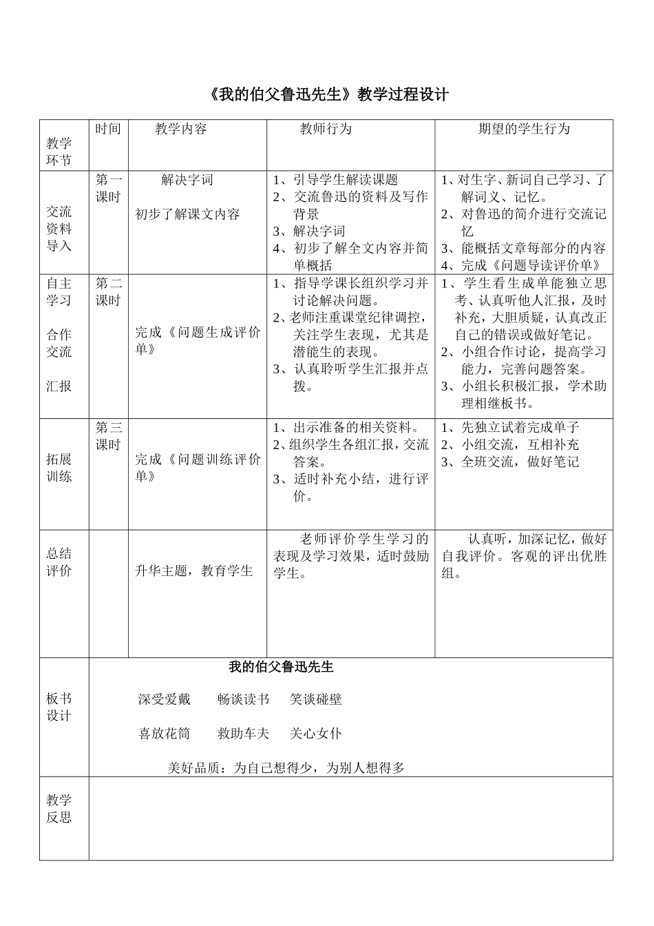 《我的伯父鲁迅先生》导学案_第2页