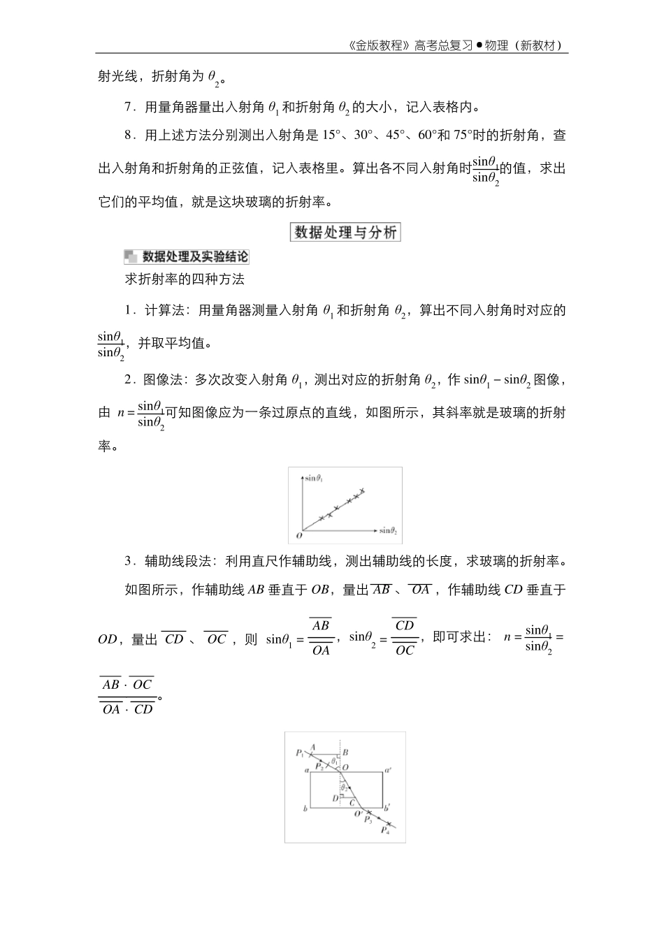 试验14测量玻璃的折射率教案_第2页