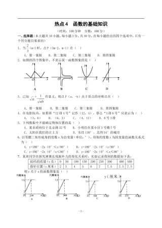 热点4函数的基础知识(含答案)-