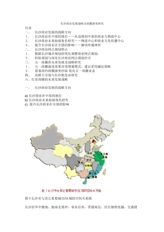 长沙商业发展战略及商圈演变研究