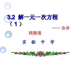 合并同类项解方程