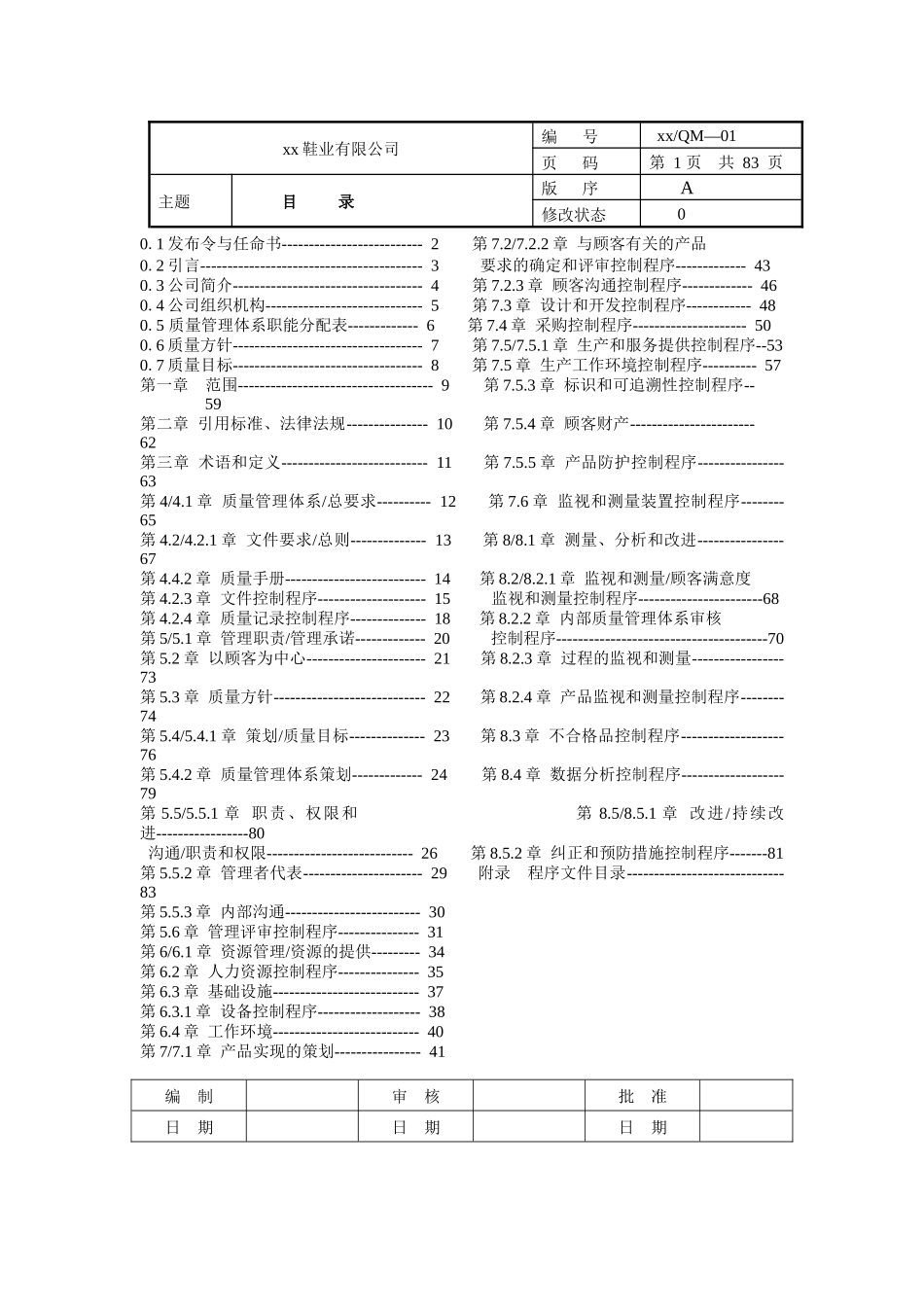制造业ISO9000质量手册(1)_第1页