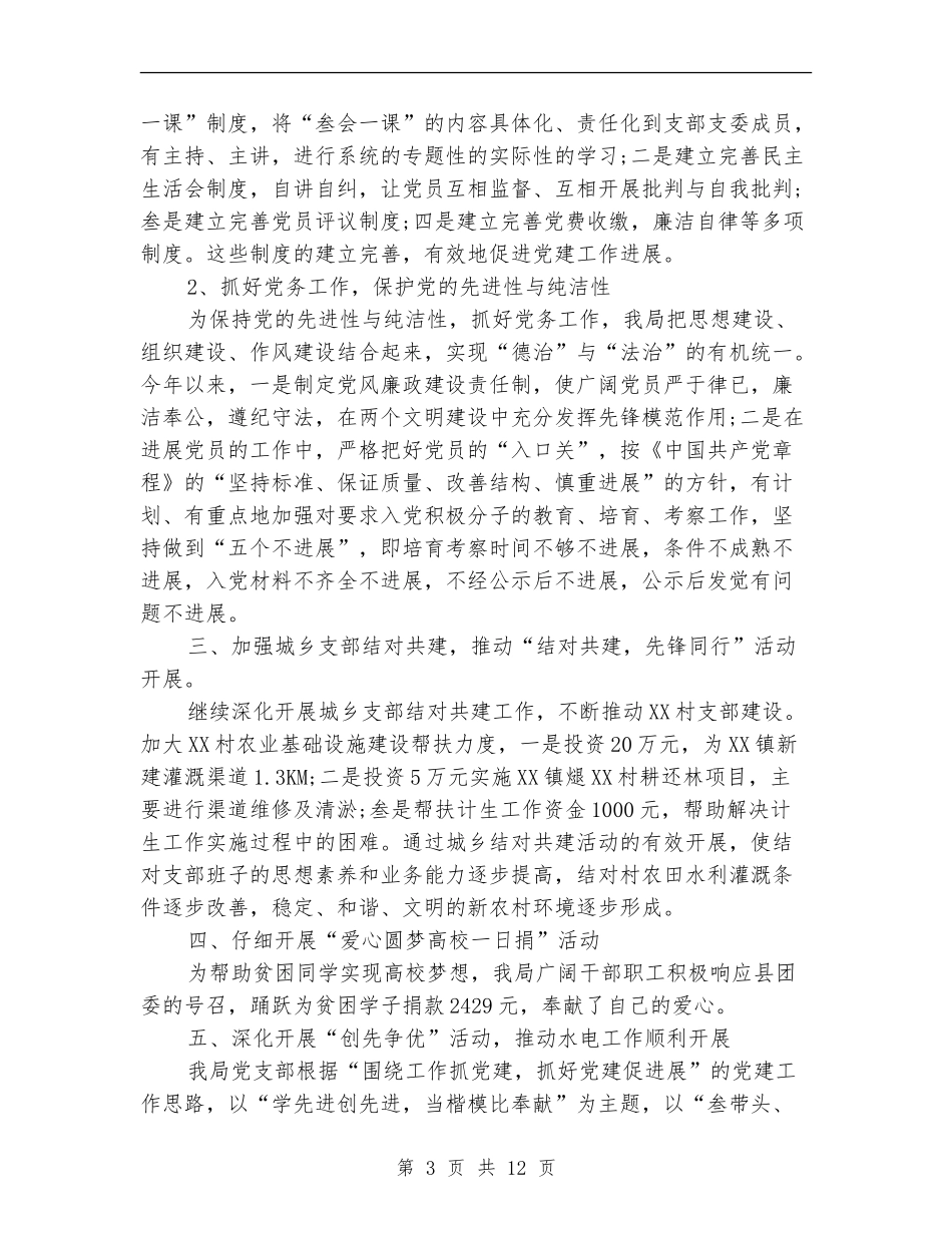 水利局党支部工作总结_第3页