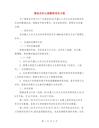 农村公厕整顿项目方案
