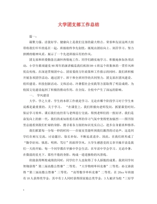 大学团支部工作总结 