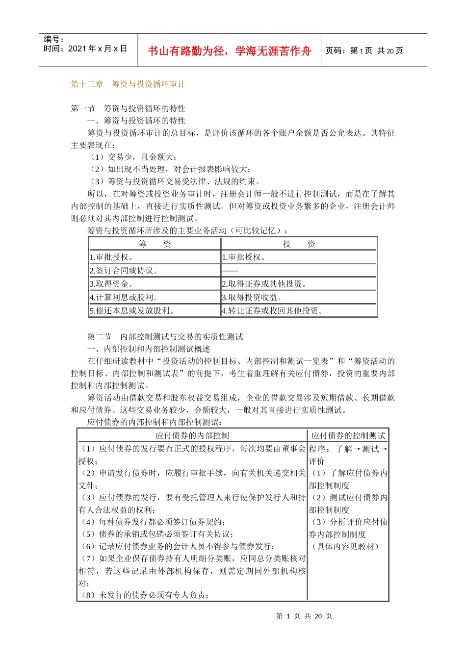 第13,14章　华中审计讲义_第1页