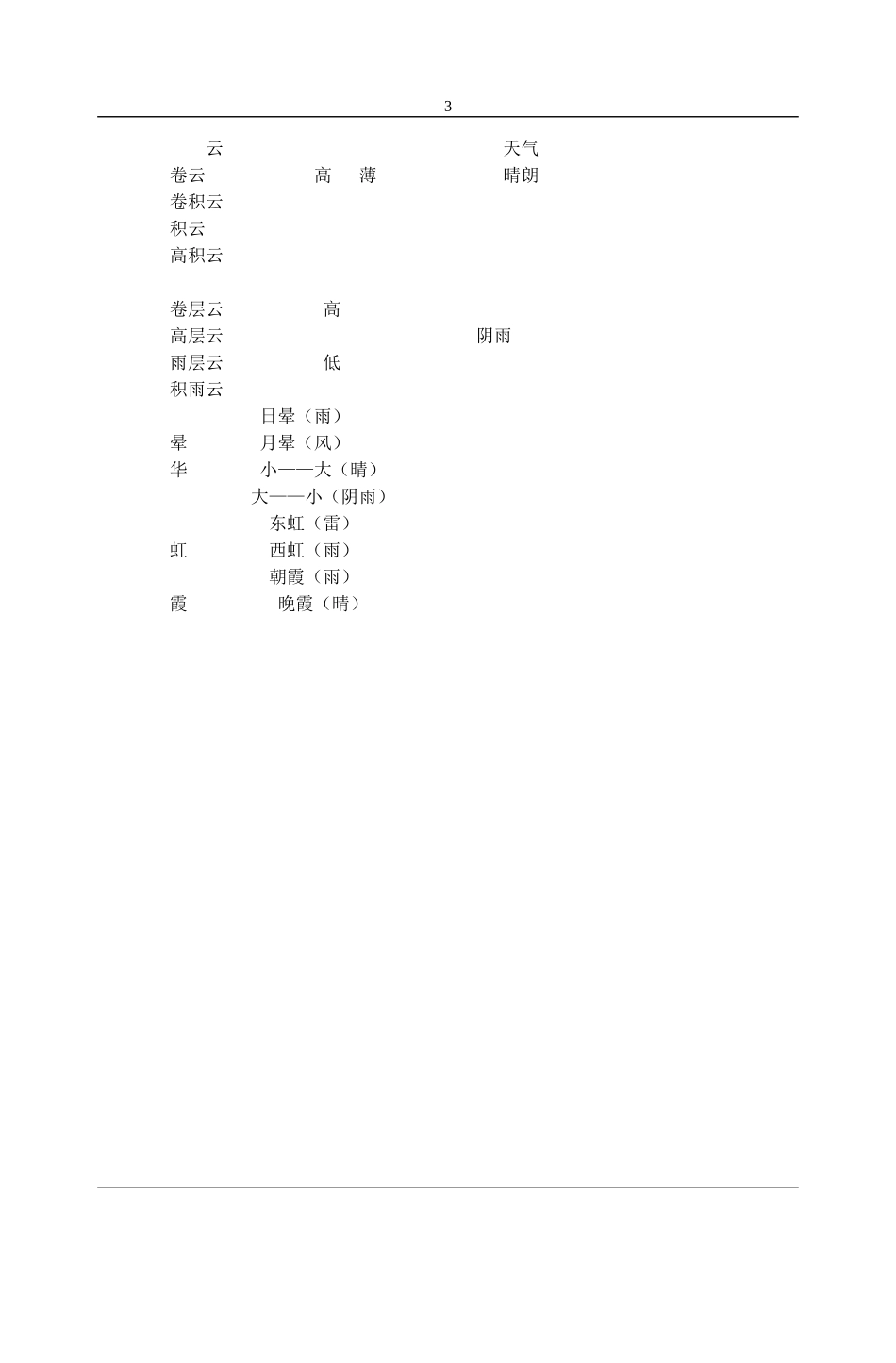 人教版七年级语文上册《看云识天气》教案_第3页