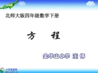四年级数学下册《方程》PPT课件之五（北师大版）